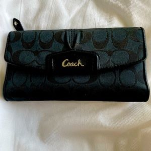 Classic Black Coach C Logo Wallet